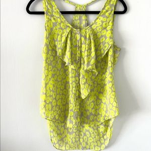 Yoana Baraschi- Lime & Gray Ruffle Tank